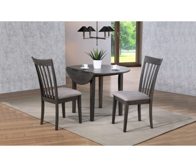 Delfini Dropleaf Dining Set - Grey